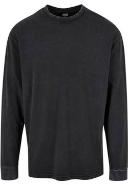 Urban Classics Herren Heavy Boxy Acid Wash Longsleeve T-Shirt, Black, Small von Urban Classics