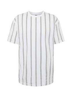 Urban Classics Herren TB2883-Heavy Oversized AOP Stripe Tee T-Shirt, Weiß (White/Navy 01289), S von Urban Classics