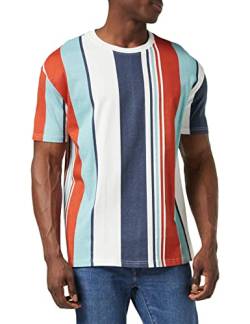 Urban Classics Herren TB2871-Heavy Oversized Big AOP Stripe Tee T-Shirt, Burned red, S von Urban Classics