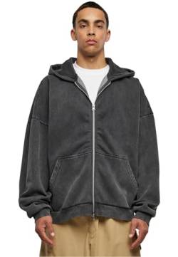 Urban Classics Herren Heavy Sand Washed 90's Zip Hoody Kapuzenpullover, Black, 5XL von Urban Classics