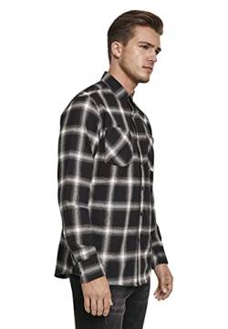 Urban Classics Herren Hemd Checked Flanell Shirt 6 Freizeithemd, Multicolour (Black/White 00826), L von Urban Classics