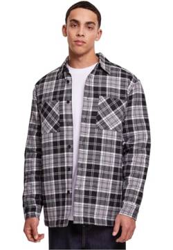 Urban Classics Herren TB6326-Padded Checked Shirt Jacket Hemd, Black/White, XL von Urban Classics