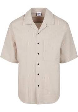 Urban Classics Herren Hemd Relaxed Seersucker Short Sleeve Shirt, lässiges Kurzarm Hemd für Männer, cloud, XL von Urban Classics