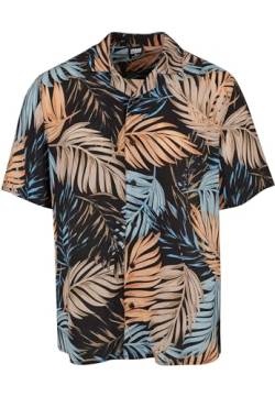 Urban Classics Herren Hemd Viscose AOP Resort Shirt, lässiges Hemd für Männer, mit floralem Print, palmfront, M von Urban Classics