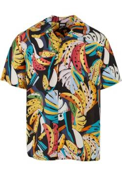 Urban Classics Herren Hemd Viscose AOP Resort Shirt, lässiges Hemd für Männer, mit floralem Print, toucans, S von Urban Classics