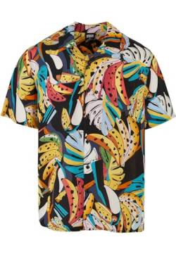 Urban Classics Herren Hemd Viscose AOP Resort Shirt, lässiges Hemd für Männer, mit floralem Print, toucans, XXL von Urban Classics
