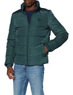 Urban Classics Herren Hooded Puffer Jacket with Quilted Interior Jacke, Bottlegreen, M von Urban Classics