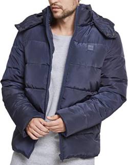 Urban Classics Herren Hooded Puffer Jacket with Quilted Interior Jacke, Navy, 3XL von Urban Classics