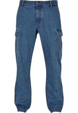 Urban Classics Herren TB6356-Straight Leg Cargo Jeans Hose, Light Blue Washed, 28 von Urban Classics