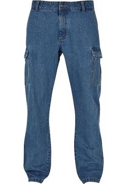 Urban Classics Herren Hose Straight Leg Cargo Jeans Light Blue Washed 32 von Urban Classics