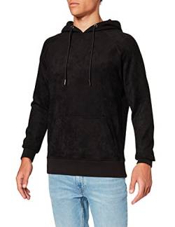 Urban Classics Herren Imitation Suede Hoody Kapuzenpullover, Schwarz (black 7), Medium von Urban Classics