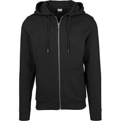 Urban Classics Herren Kapuzenjacke Basic Zip Hoodie - einfarbiges Sweatshirt mit Kapuze, Kapuzenpullover mit Reißverschluss - Farbe black, Größe XL von Urban Classics