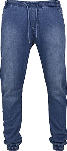 Urban Classics Herren Knitted Denim Jogpants Sporthose, Blau (Blue Washed 799), S von Urban Classics