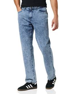 Urban Classics Herren Loose Fit Jeans Hose, Light SkyBlue Acid Washed, 34/32 von Urban Classics