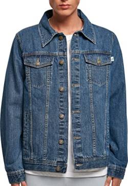 Urban Classics Herren Organic Basic Denim Jacket, mid indigo washed, L von Urban Classics