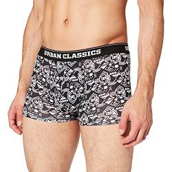 Urban Classics Herren TB4416-Organic Boxer Shorts 2-Pack Unterwäsche, Detail AOP+Black, 5XL von Urban Classics