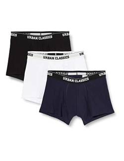 Urban Classics Herren TB3838-Organic Boxer Shorts 3-Pack Boxershorts, White/Navy/Black, 5XL von Urban Classics