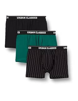 Urban Classics Herren TB3838-Organic Boxer Shorts 3-Pack Unterwäsche, Pinstripe AOP+Black+treegreen, 5XL von Urban Classics