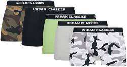 Urban Classics Herren Organic Boxer Shorts 5-Pack Boxershorts, wd camo+grn+blk+Grey+sw camo, XL von Urban Classics