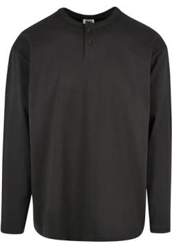 Urban Classics Herren Organic Oversized Henley Longsleeve T-Shirt, black, M von Urban Classics