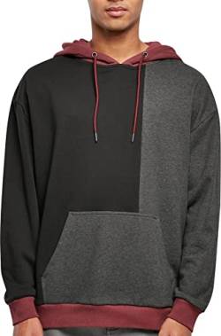 Urban Classics Herren Oversized Color Block Hoody Sweatshirt, black/charcoal, L von Urban Classics