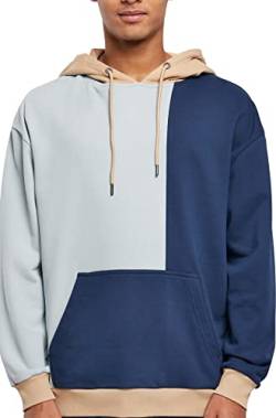 Urban Classics Herren Oversized Color Block Hoody Sweatshirt, summerblue/darkblue, XL von Urban Classics