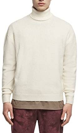 Urban Classics Herren Oversized Roll Neck Sweater Sweatshirt, whitesand, M von Urban Classics