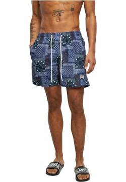 Urban Classics Herren Pattern Swim Shorts Badehose, Navy Bandana AOP, XL von Urban Classics