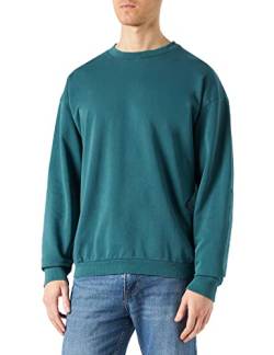 Urban Classics Herren Pigment Dyed Crew Neck Sweatshirt, Teal, M von Urban Classics