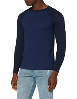 Urban Classics Herren Raglan Contrast LS T-Shirt, darkblue/midnightnavy, M von Urban Classics