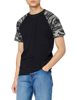 Urban Classics Herren Raglan Contrast Tee T-Shirt, blk/darkcamo, 2XL von Urban Classics