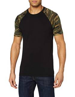 Urban Classics Herren Raglan Contrast Tee T-Shirt, blk/woodcamo, S von Urban Classics