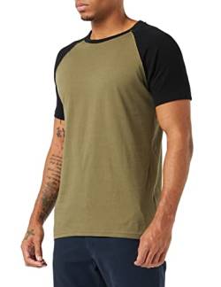 Urban Classics Herren Raglan Contrast Tee T-Shirt, olv/blk, XL von Urban Classics