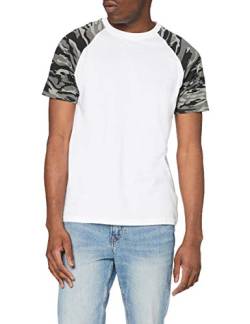 Urban Classics Herren Raglan Contrast Tee T-Shirt, wht/darkcamo, L von Urban Classics