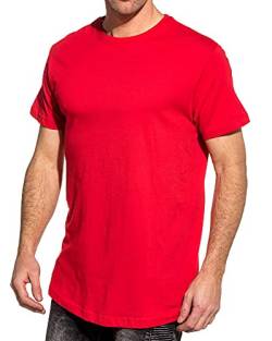 Urban Classics Herren Shaped Long Tee T-Shirt, Rot (Feuerrot 697), 2XL von Urban Classics