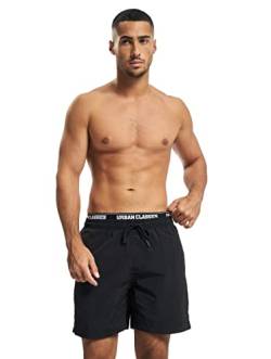 Urban Classics Herren Shorts Two in One Swim, Schwarz Blk/Wht 00703, X-Large (Herstellergröße: XL) von Urban Classics