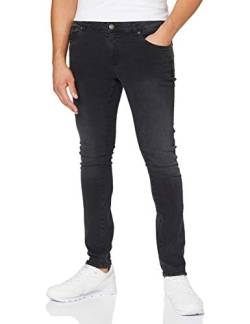 Urban Classics Herren Slim Fit Zip Jeans Hose, Real Black Washed, 28W / 32L von Urban Classics
