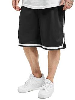 Urban Classics Herren Stripes Mesh Shorts, Mehrfarbig (blkblkwht 52), 3XL von Urban Classics