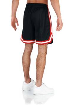 Urban Classics Herren Stripes Mesh Shorts, Mehrfarbig (blkredwht 57), L von Urban Classics