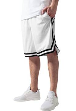 Urban Classics Herren Stripes Mesh Shorts, Mehrfarbig (whtblkwht 244), L von Urban Classics