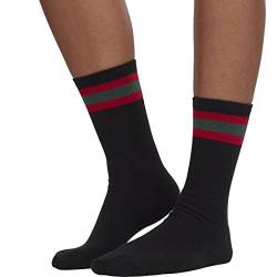 Urban Classics Herren Stripy Sport 2-Pack Socken, Mehrfarbig (Black/Fire Red/Green 01269), 39/42 (Herstellergröße: 39-42) von Urban Classics