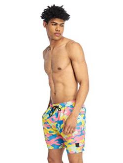 Urban Classics Herren Swim Shorts Badehose, Multicolour (Happy Camo 02062), S von Urban Classics