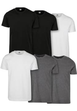 Urban Classics Herren T-Shirt Basic Tee 6-Pack, Basic T-Shirt für Männer, 100% Baumwolle, Rundhals, Regular Fit von Urban Classics