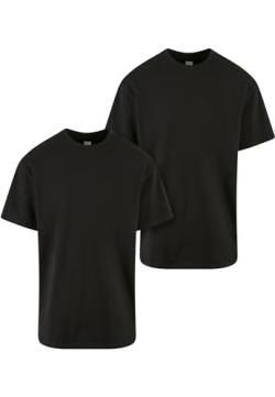 Urban Classics Herren T-Shirt Heavy Oversized Tee 2-Pack, 2er Pack Oversized T-Shirt für Männer, aus Jerseystoff, black+black, L von Urban Classics