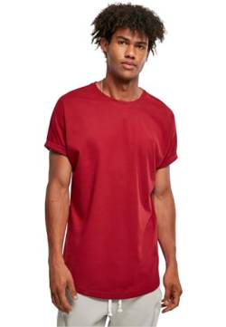 Urban Classics Herren T-Shirt Long Shaped Turnup Tee, lässiges T-Shirt für Männer, in langem Schnitt, brickred, XL von Urban Classics