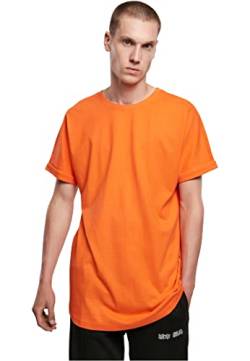 Urban Classics Herren T-Shirt Long Shaped Turnup Tee, lässiges T-Shirt für Männer, in langem Schnitt, mandarin, 4XL von Urban Classics