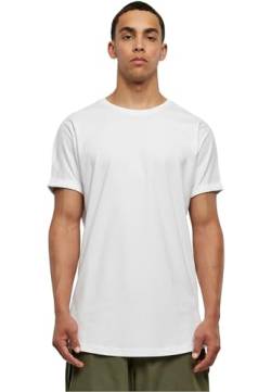 Urban Classics Herren T-Shirt Long Shaped Turnup Tee, lässiges T-Shirt für Männer, in langem Schnitt, white, S von Urban Classics