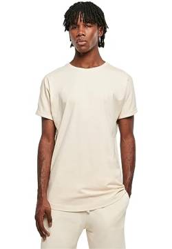 Urban Classics Herren T-Shirt Long Shaped Turnup Tee, lässiges T-Shirt für Männer, in langem Schnitt, whitesand, 5XL von Urban Classics