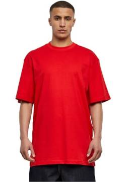 Urban Classics Herren T-Shirt Tall Tee, Oversized T-Shirt für Männer, Baumwolle, gerippter Rundhals, red, L von Urban Classics