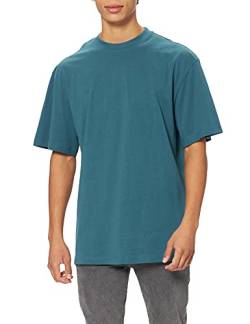 Urban Classics Herren T-Shirt Tall Tee, Oversized T-Shirt für Männer, Baumwolle, gerippter Rundhals, teal, S von Urban Classics